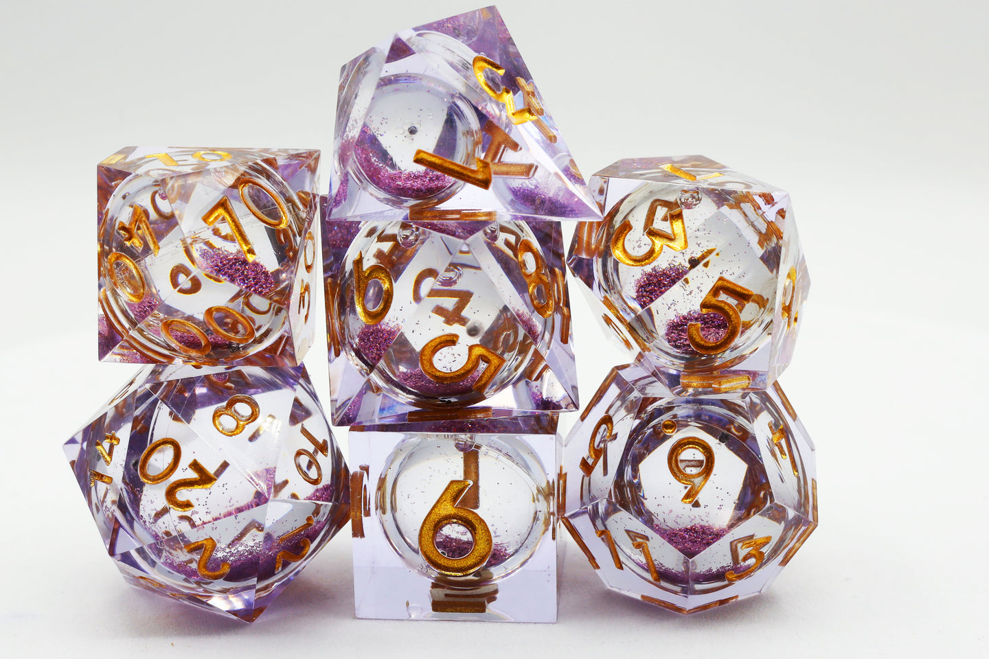 Sharp-Edged Liquid Core RPG Dice Set