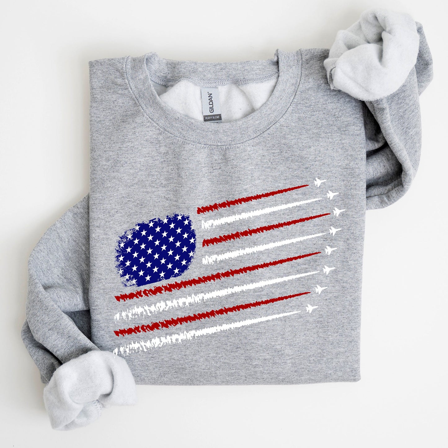 Fighter Jets Navy Air Force American Flag Graphic Premium Cozy Warm Fleece Patriotic Military Pride Edition Sweatshirt