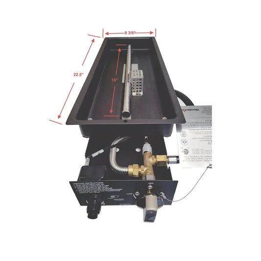 Fire Pit Rectangular Burner 37,000 BTU