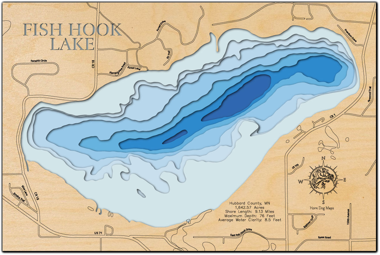 Fish Hook Lake in Hubbard County, Minnesota