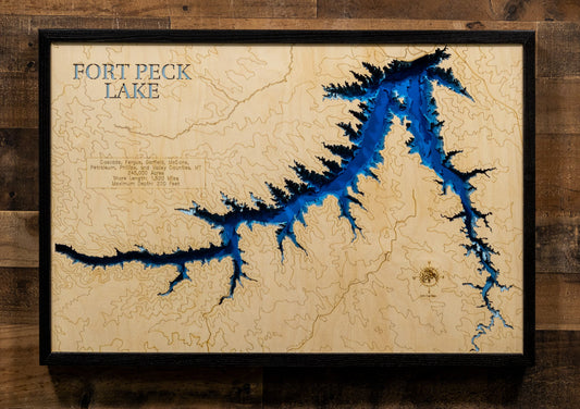 Fort Peck Lake in Cascade, Fergus, Garfield, McCone, Petroleum, Phillips, and Valley Counties, Montana