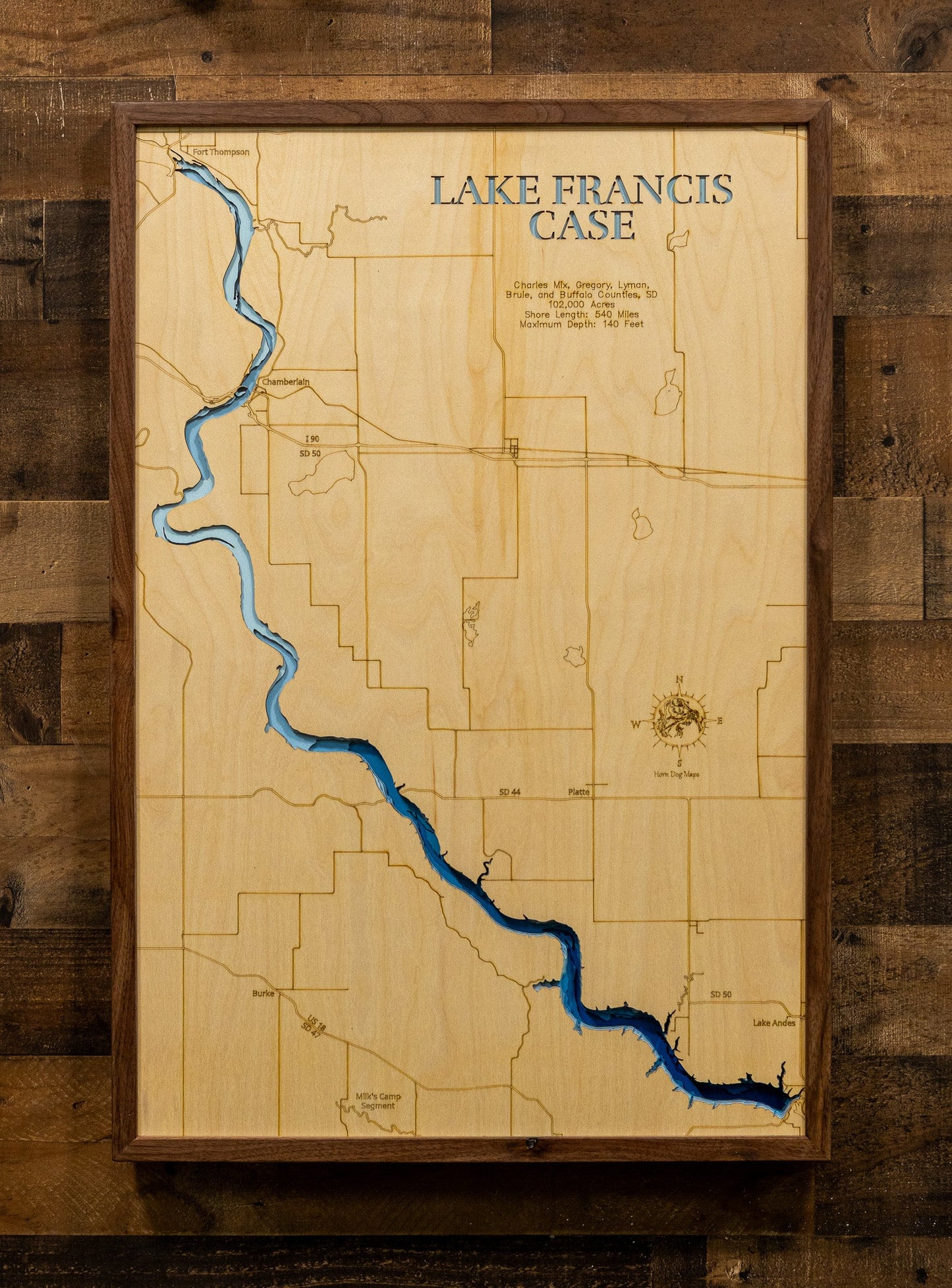 Lake Francis Case in Charles Mix, Gregory, Lyman, Brule, and Buffalo Counties, South Dakota