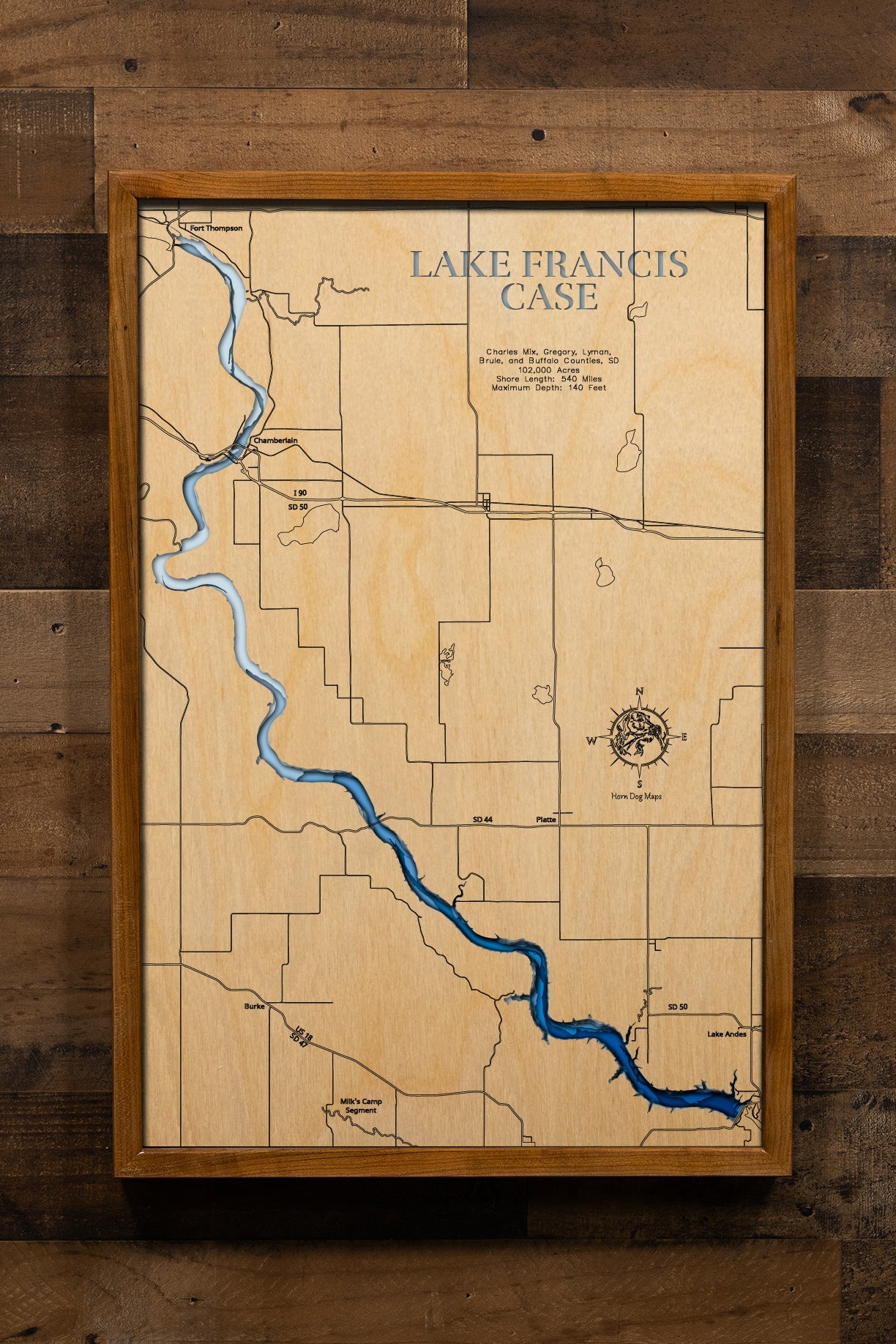 Lake Francis Case in Charles Mix, Gregory, Lyman, Brule, and Buffalo Counties, South Dakota