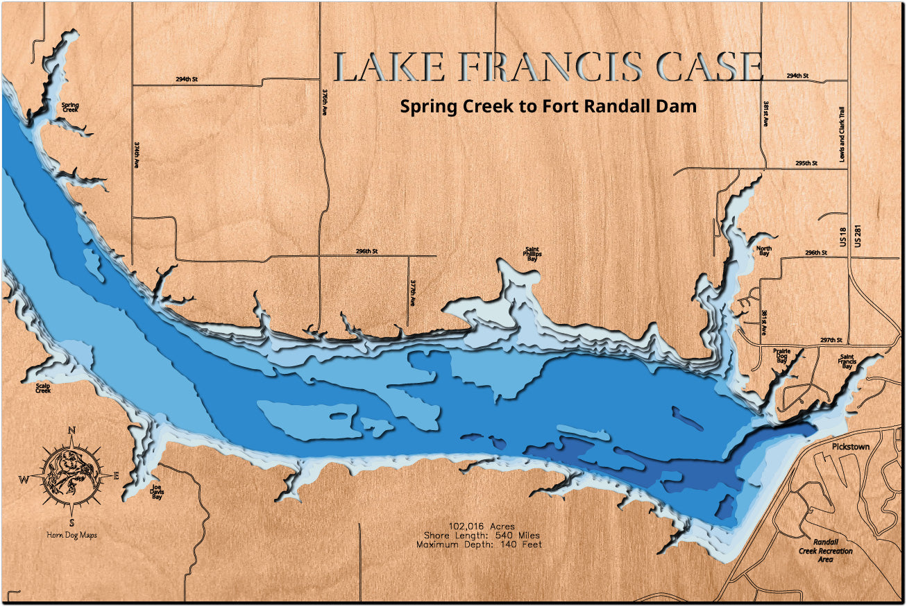 Lake Francis Case from Spring Creek to Fort Randall Dam, South Dakota