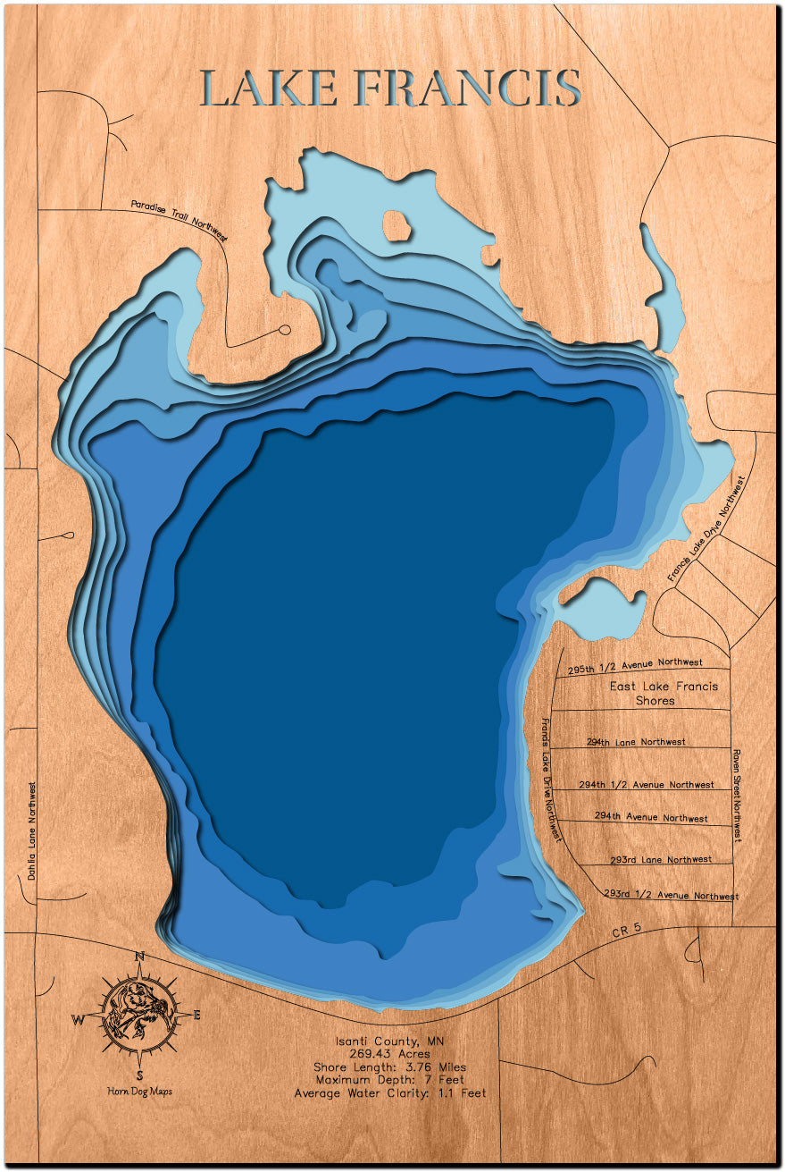 Francis Lake in Isanti County, Minnesota