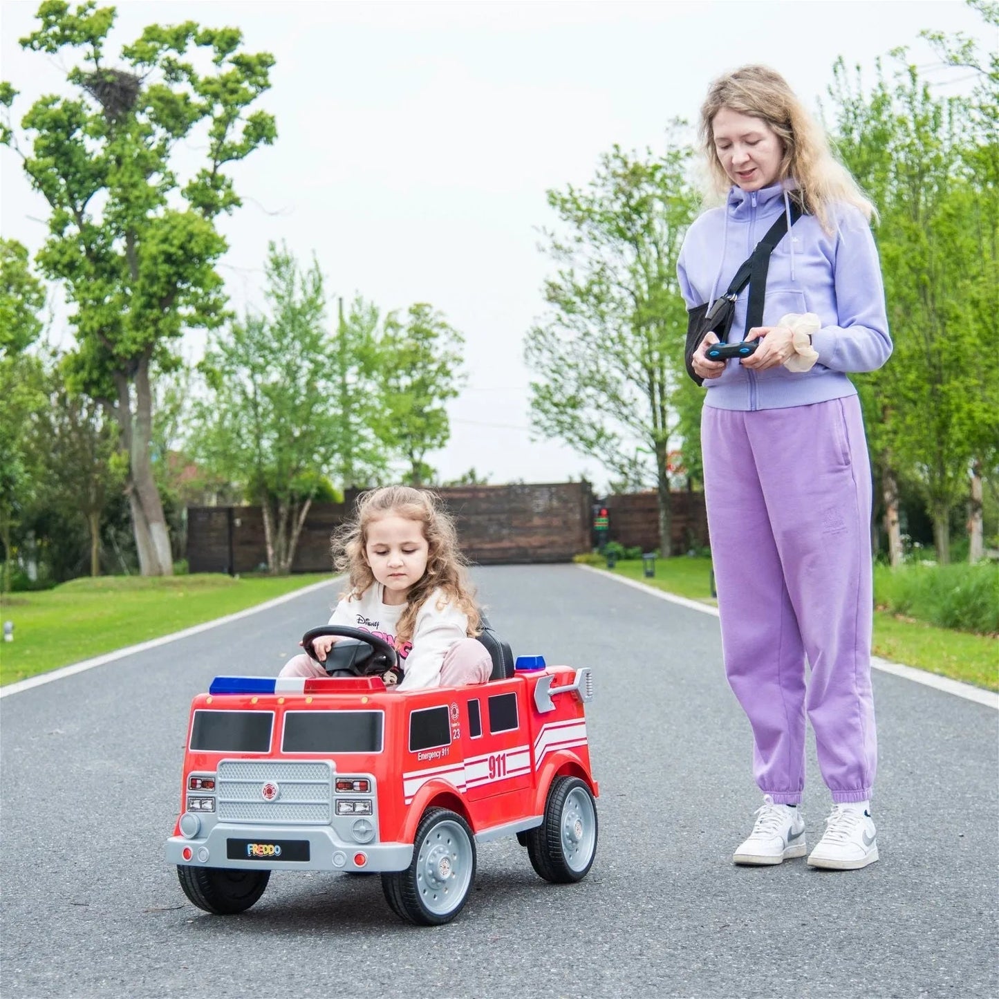 Magic Cars 12V Fire Truck 1 Seater Ride on