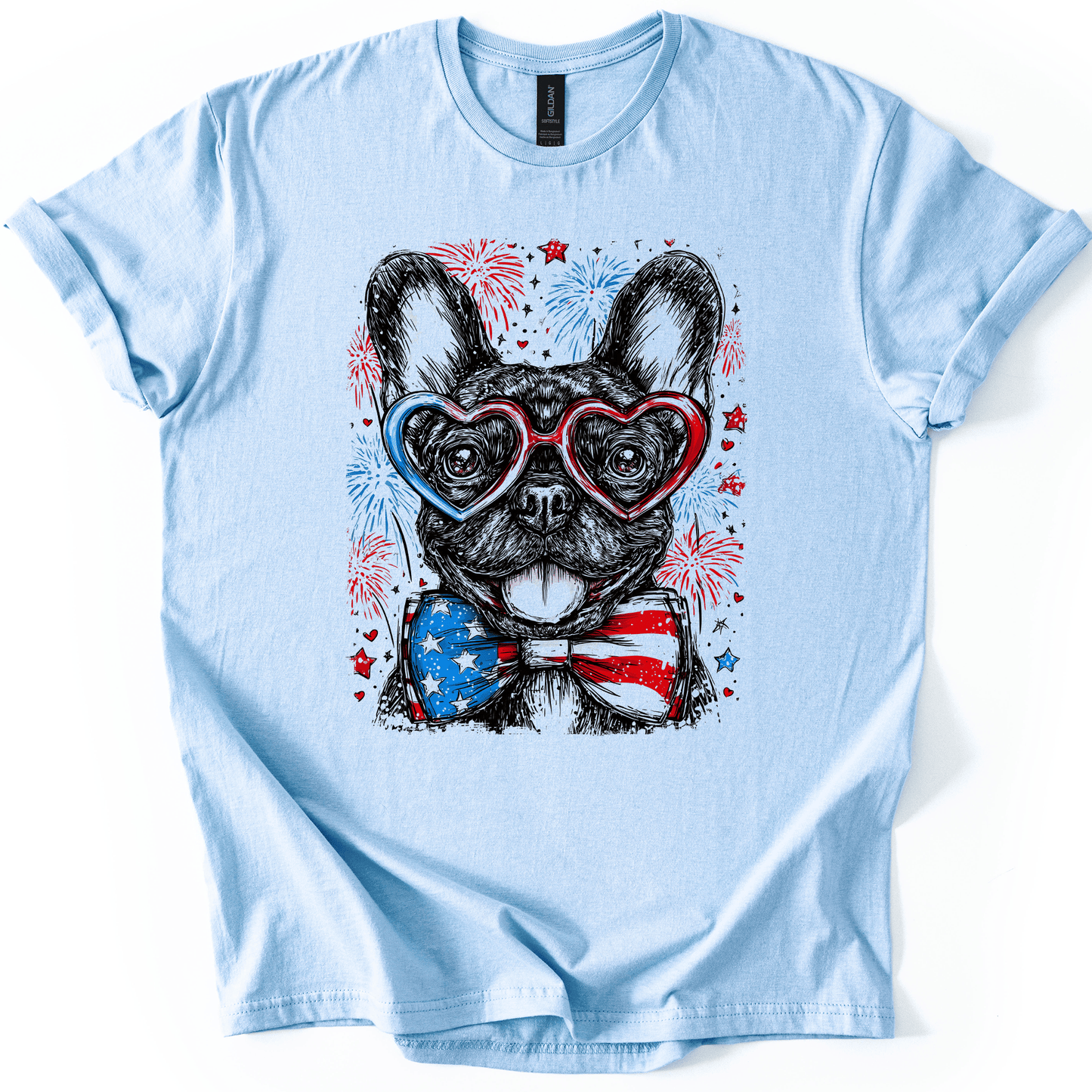 French Bulldog Patriotic USA Flag Loving Frenchie Lover Limited Edition Graphic Tee