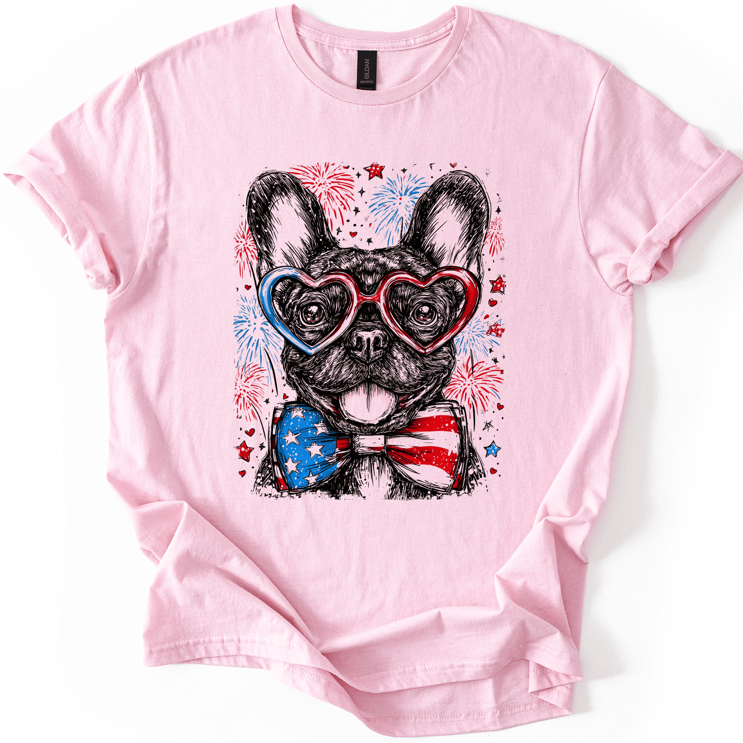 French Bulldog Patriotic USA Flag Loving Frenchie Lover Limited Edition Graphic Tee