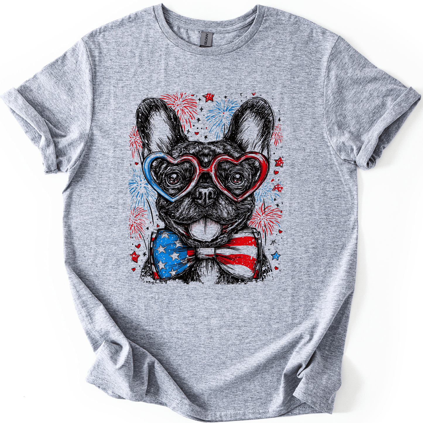 French Bulldog Patriotic USA Flag Loving Frenchie Lover Limited Edition Graphic Tee