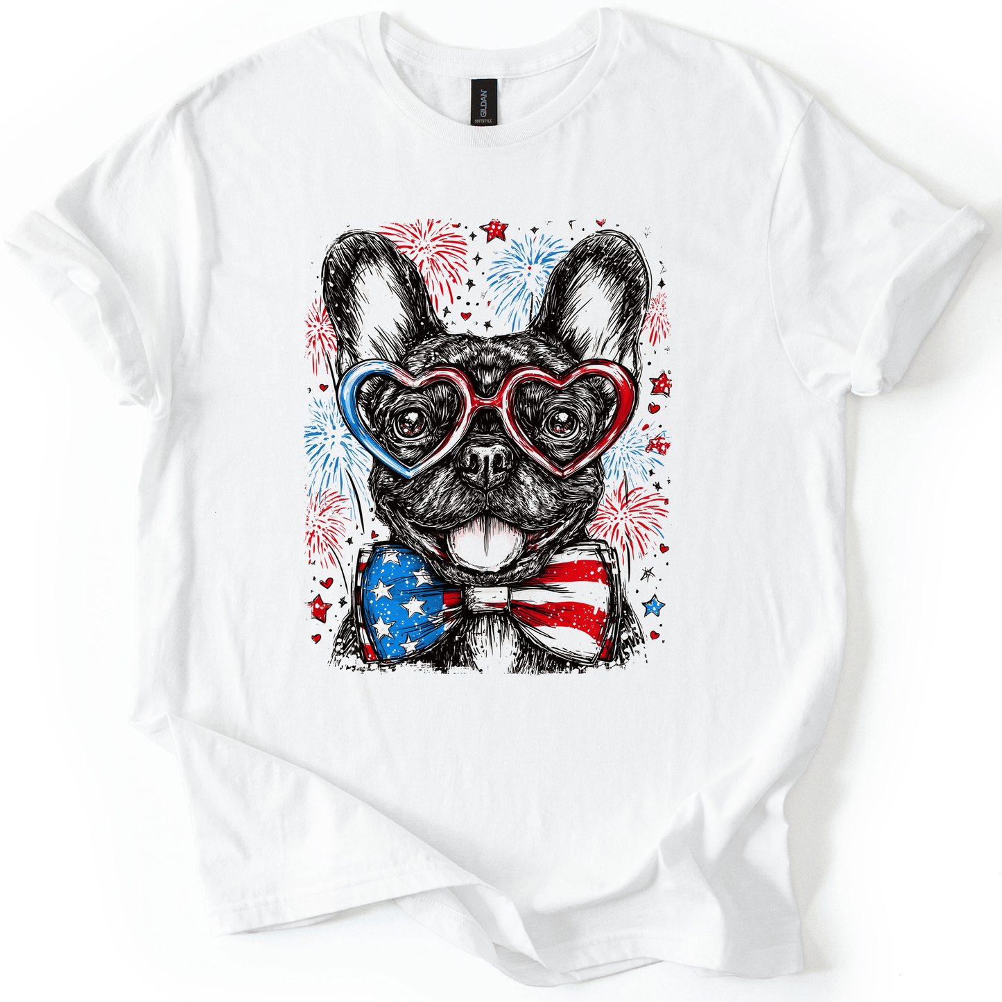 French Bulldog Patriotic USA Flag Loving Frenchie Lover Limited Edition Graphic Tee