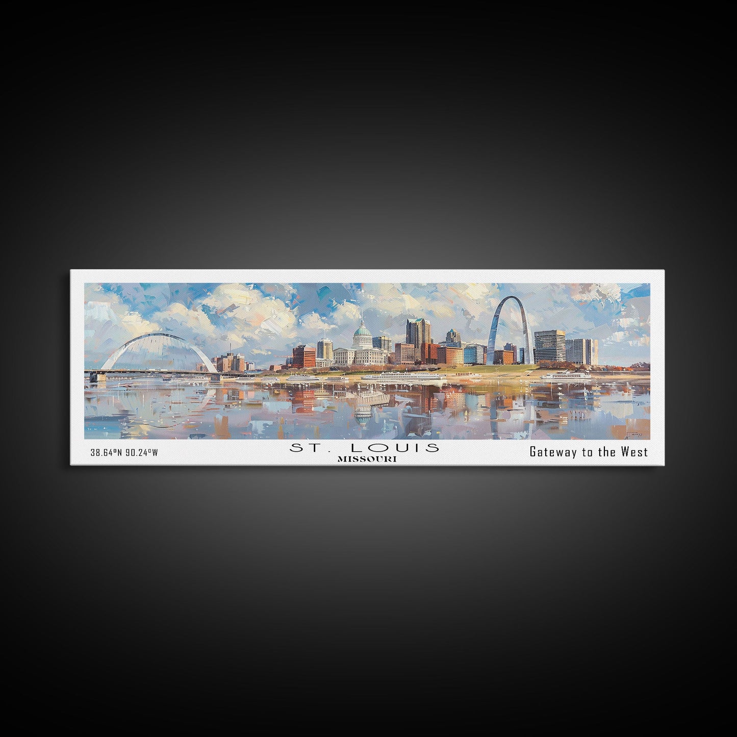 St. Louis Missouri Travel Poster, Framed Canvas Print, Wall Art, Home Decor, Travel Gift, Living Room Art, Retro Style Art, Office Decor