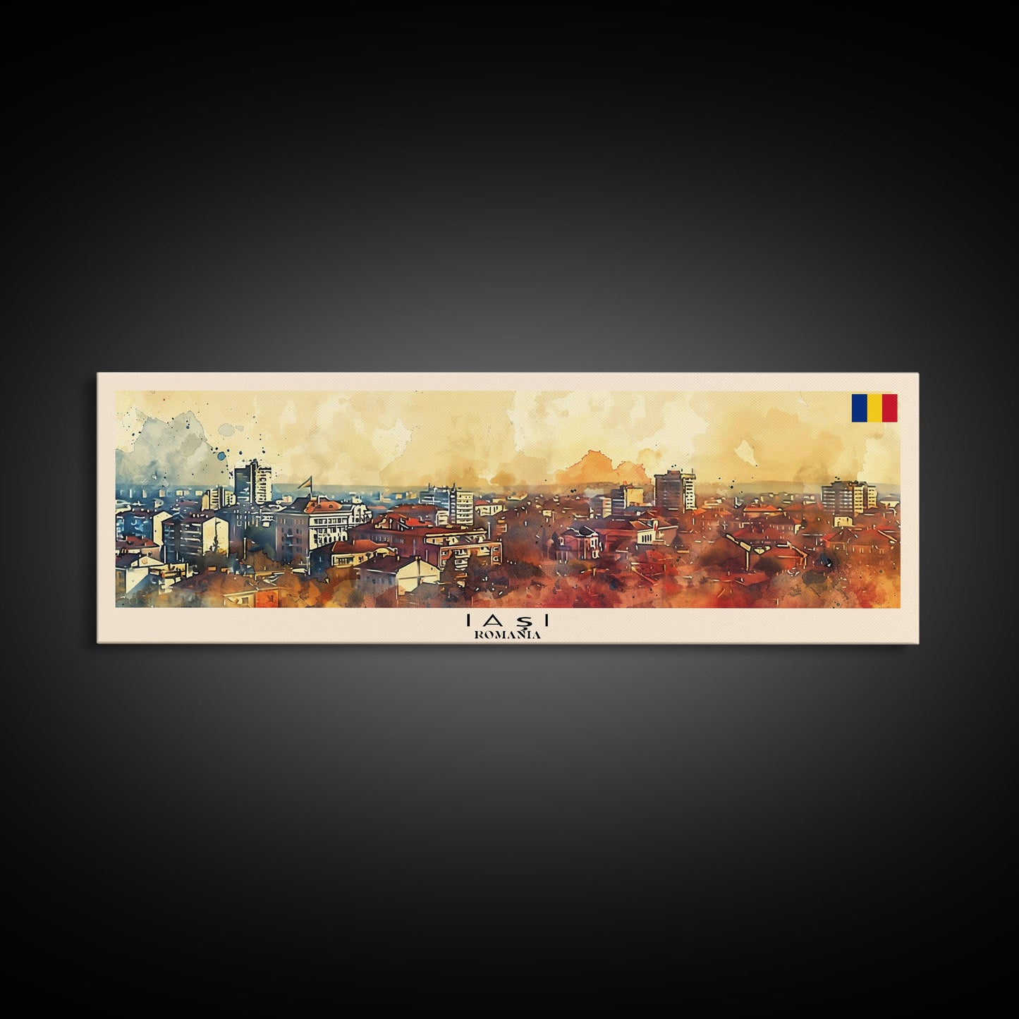 Lasi Romania Wall Art, Panoramic Travel Poster, Panoramic Framed Canvas Print, City Wall Art, Wall Hanging Home Decor, Travel Art