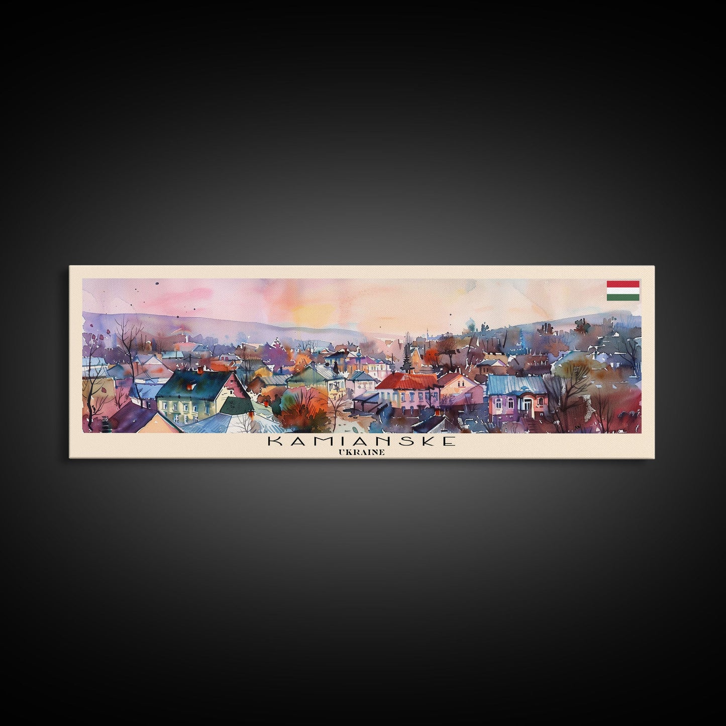 Kamianske Ukraine Wall Art, Panoramic Travel Poster, Panoramic Framed Canvas Print, City Wall Art, Wall Hanging Home Decor, Travel Art