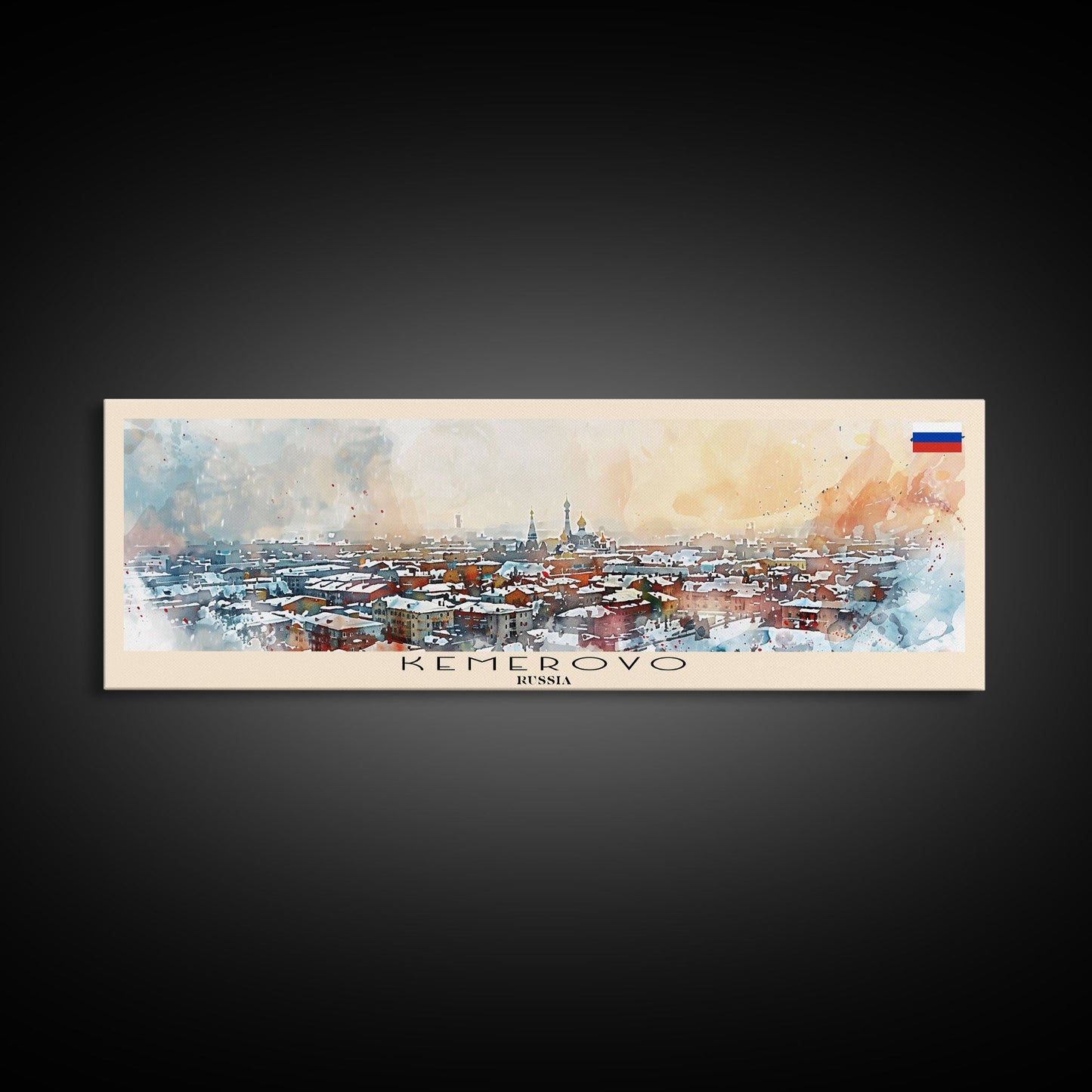 Kemerovo Russia Travel Print Wall Art, Panoramic City Art, Travel Art, Wall Decor, Vacation Gift, Framed Canvas Print Or Metal Art
