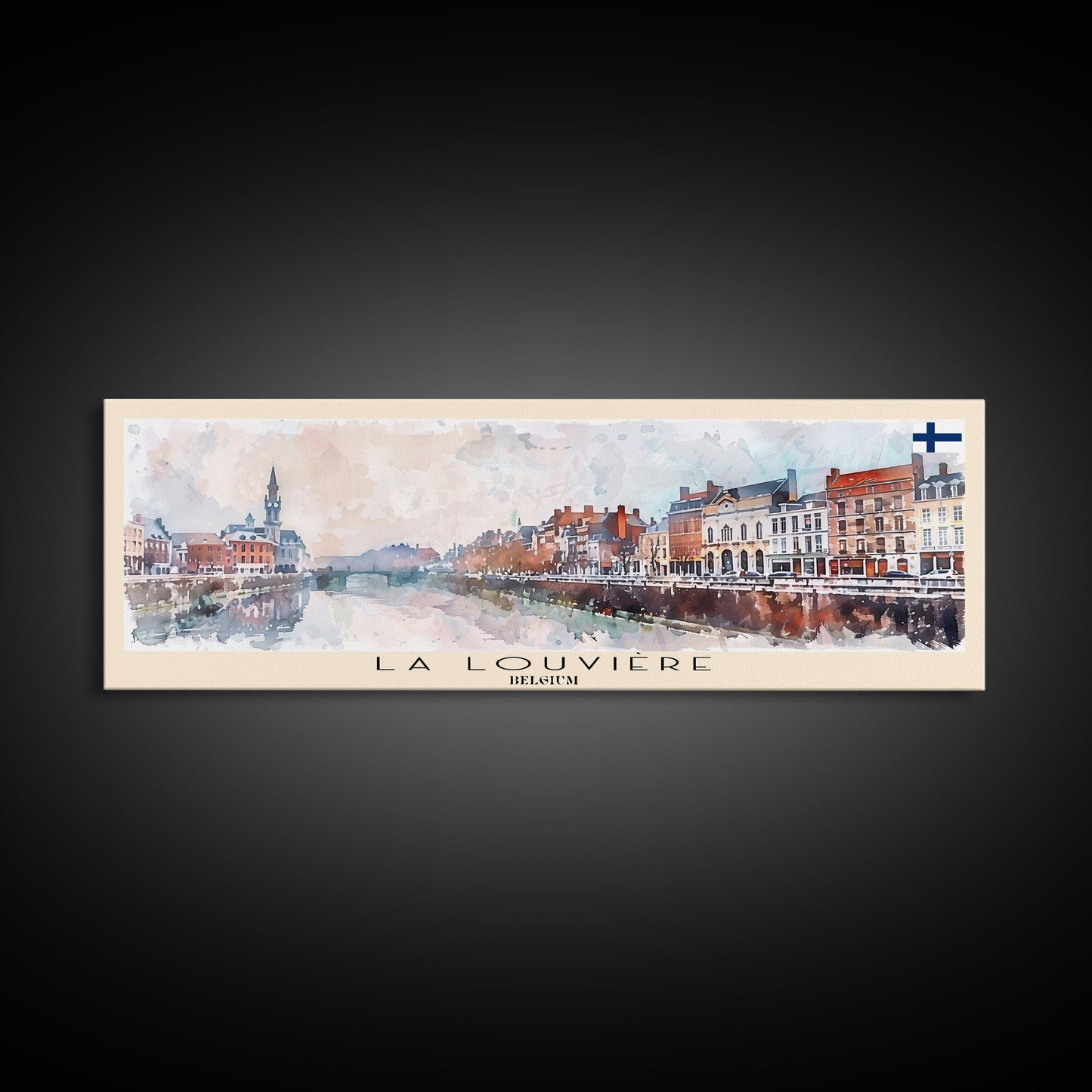 La Louvire Belgium Travel Print Wall Art, Panoramic City Art, Travel Art, Wall Decor, Vacation Gift, Framed Canvas Print Or Metal Art