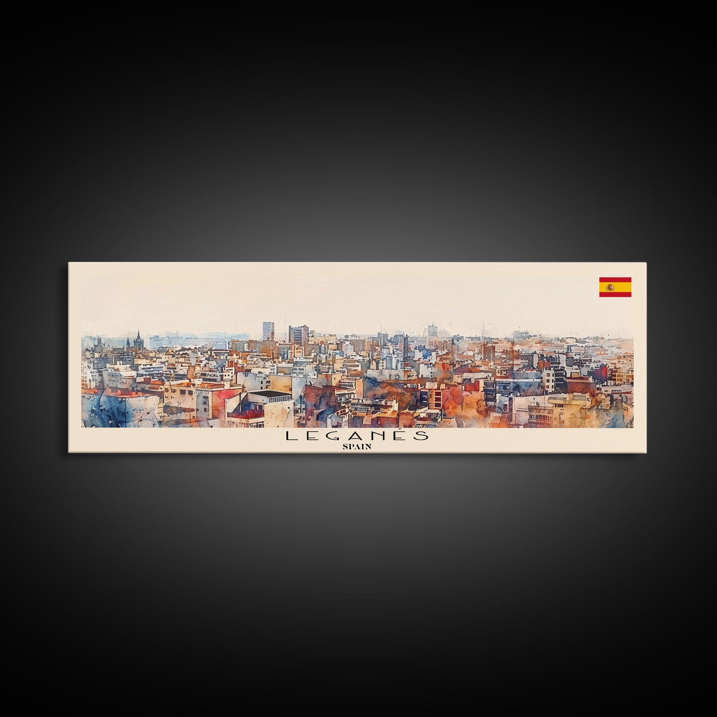Leganes Spain Wall Art, Panoramic Travel Poster, Panoramic Framed Canvas Print, City Wall Art, Wall Hanging Home Decor, Travel Art