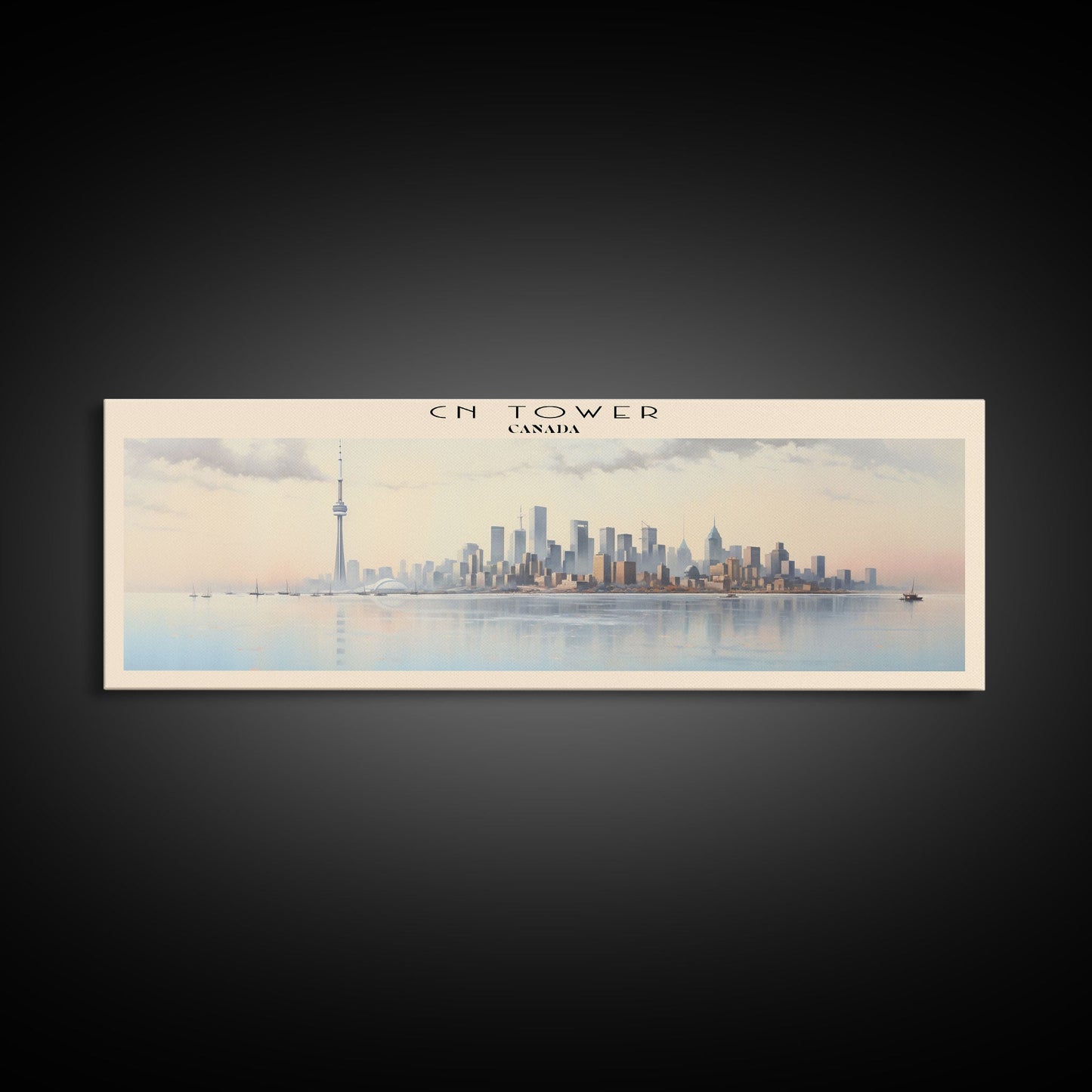 CN Tower Framed Canvas Print Travel Poster | Wall Art | Home Decor | Gift For Travel Lover | Wall Hanging | Original Art