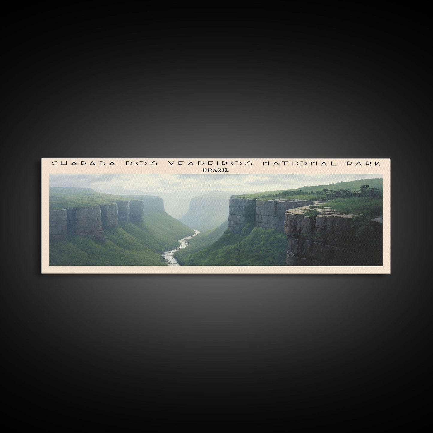 Chapada dos Veadeiros National Park COUNTRY | Framed Travel Poster Canvas Print | Trendy Wall Art | Watercolor Painting | Living Room Art | Unique Art