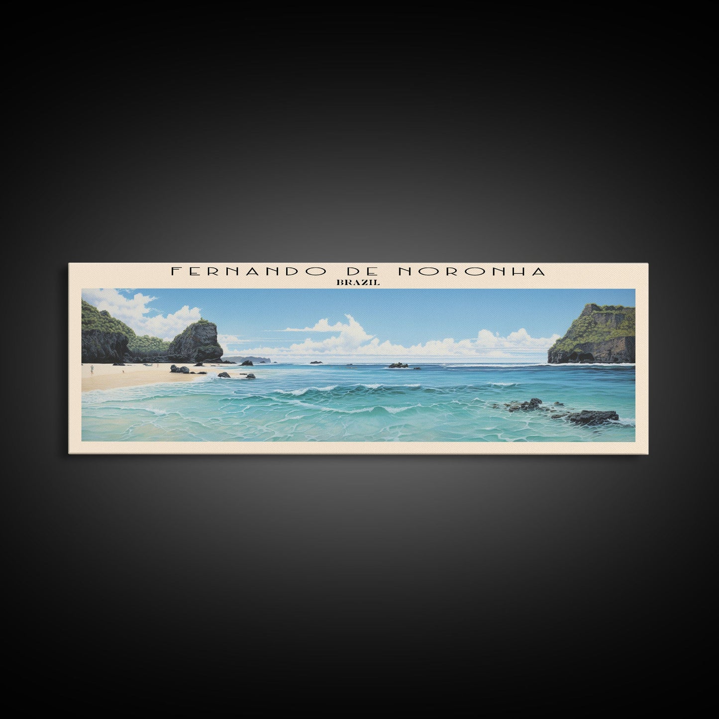 Fernando de Noronha COUNTRY | Framed Travel Poster Canvas Print | Trendy Wall Art | Watercolor Painting | Living Room Art | Unique Art