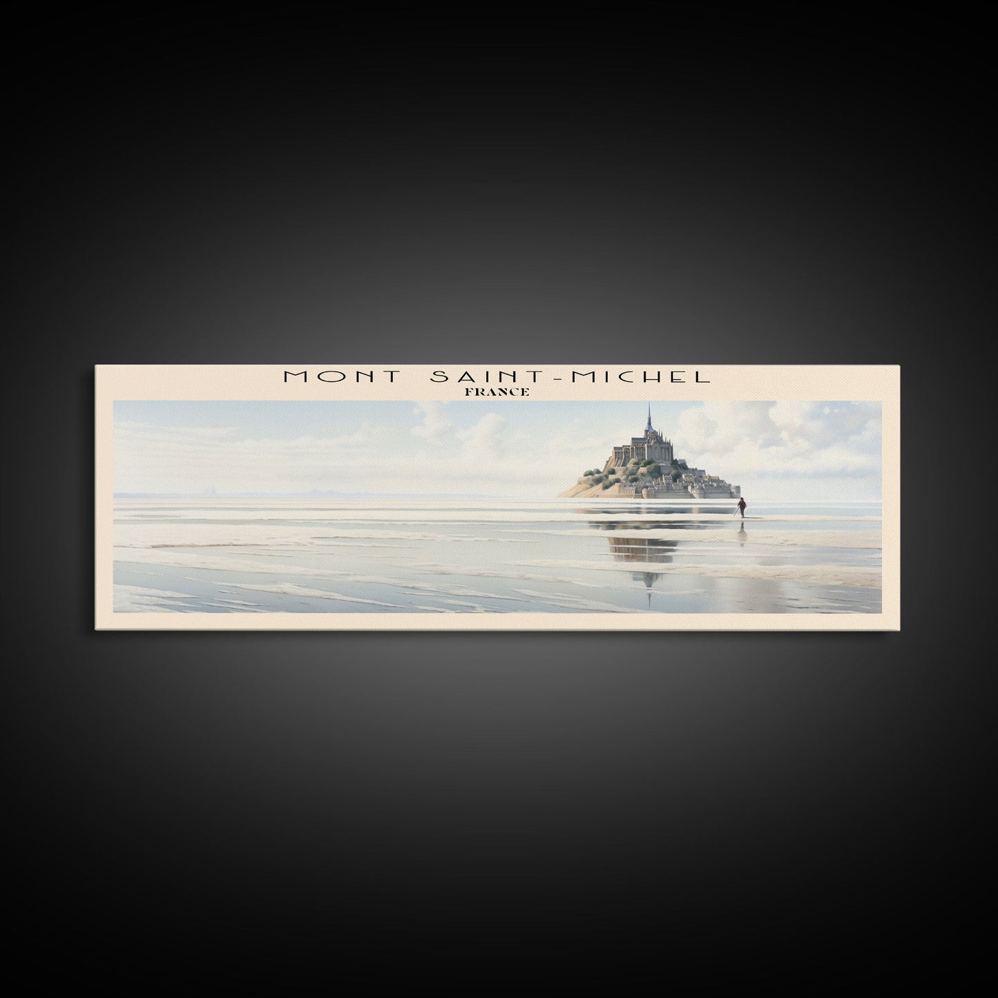 Mont Saint Michel COUNTRY | Framed Travel Poster Canvas Print | Trendy Wall Art | Watercolor Painting | Living Room Art | Unique Art