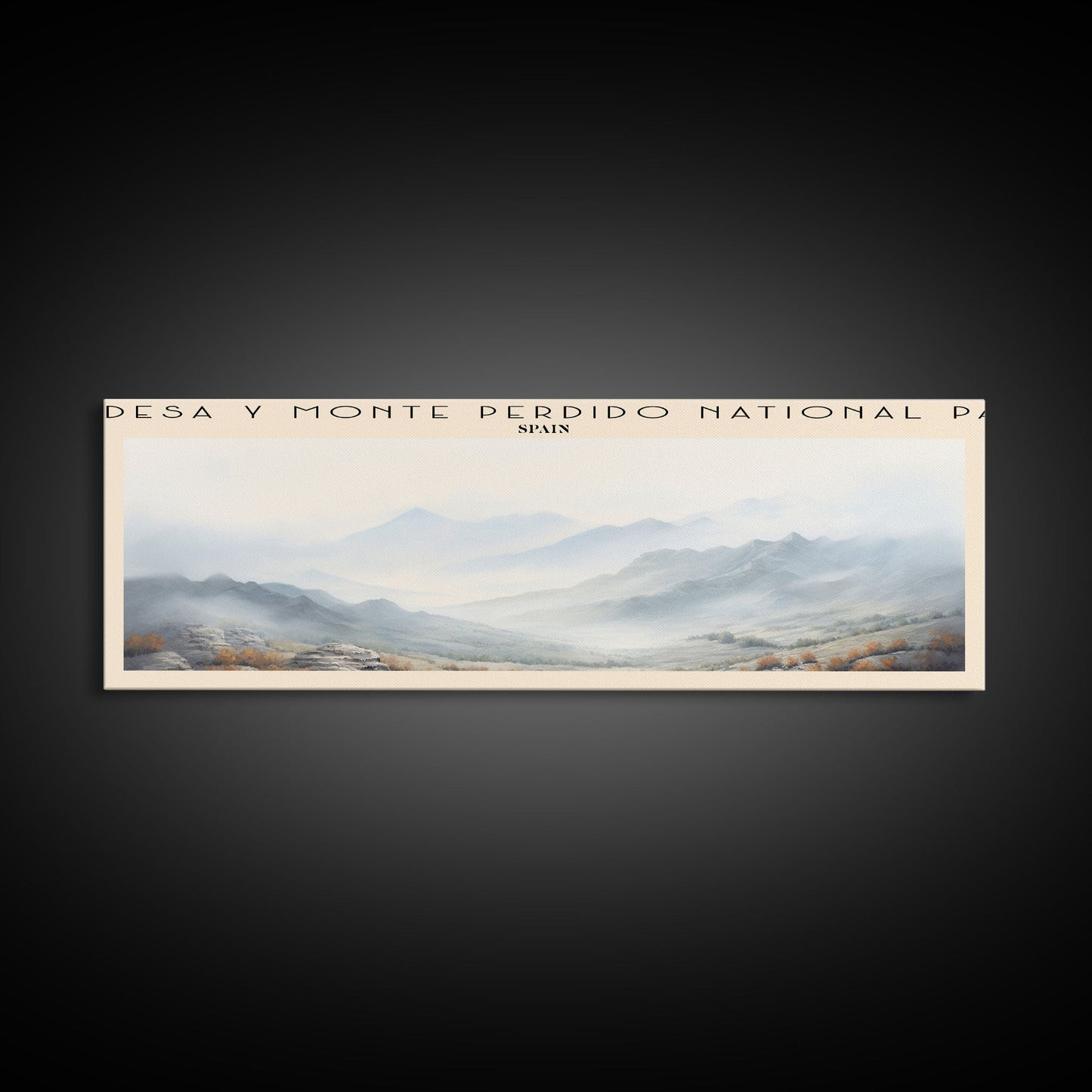Ordesa y Monte Perdido National Park COUNTRY | Framed Travel Poster Canvas Print | Trendy Wall Art | Watercolor Painting | Living Room Art | Unique Art