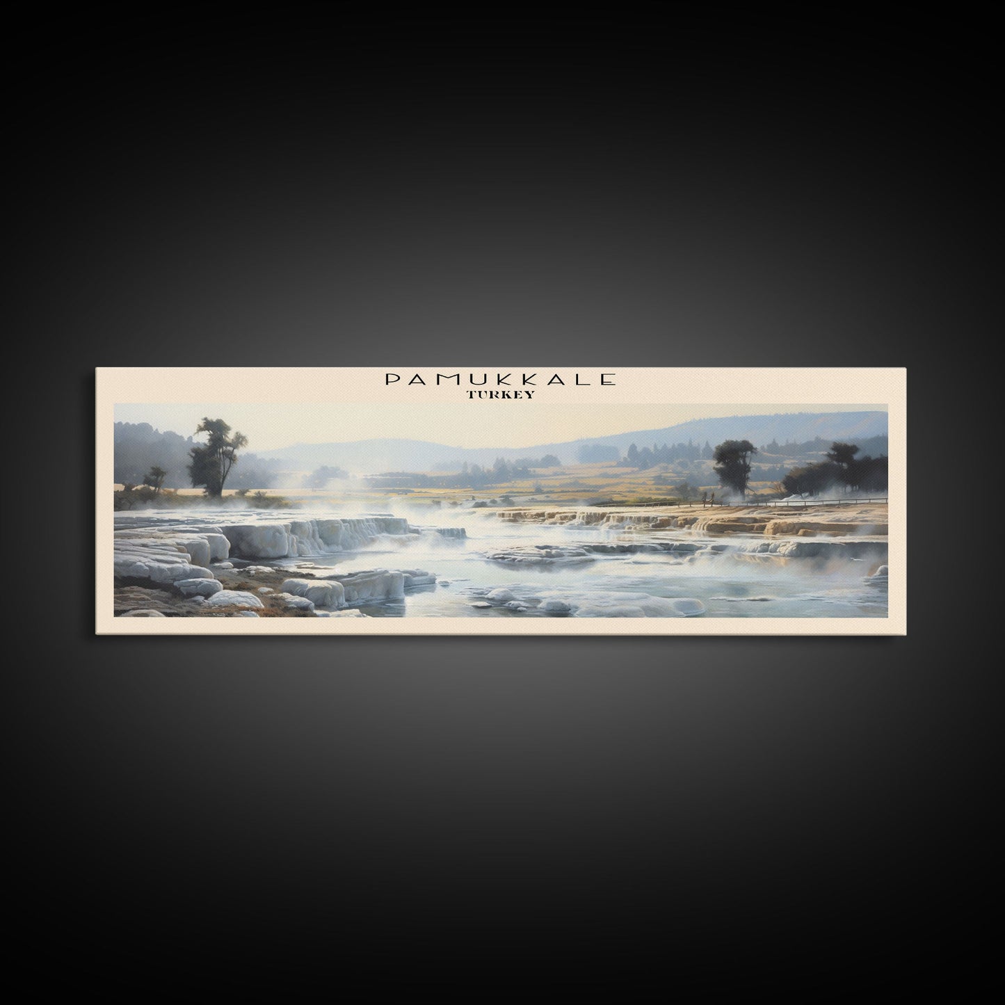 Pamukkale Travel Print Wall Art, Travel Poster Print, Retro Style COUNTRY Home Decor, Wall Hanging, Travel Gift Idea, Unique Metal Art