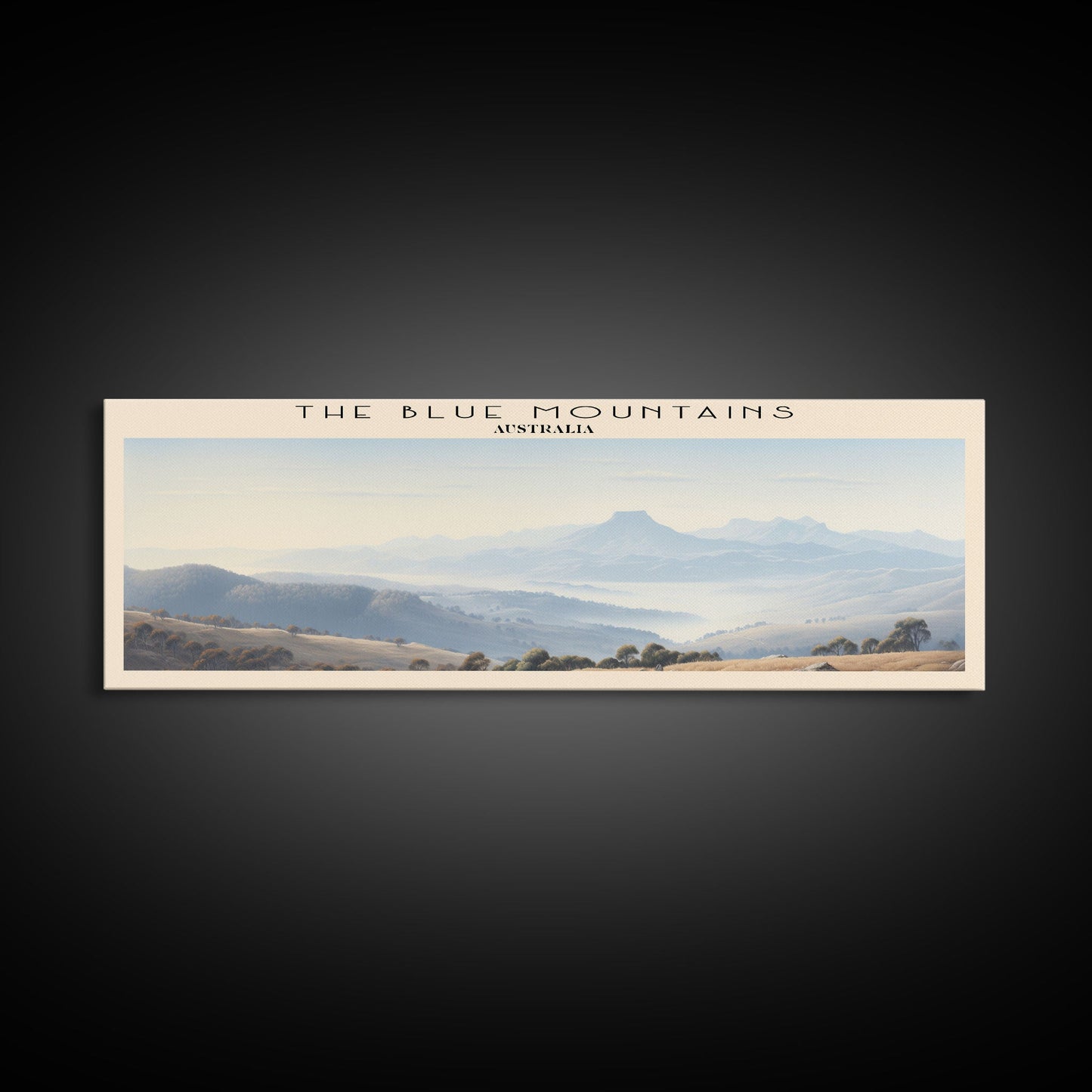 The Blue Mountains Travel Poster Print, Framed Canvas Wall Art, Metal Wall Art, COUNTRY art, Gift For Him, Travel Wall Art, Travel Lover Gift