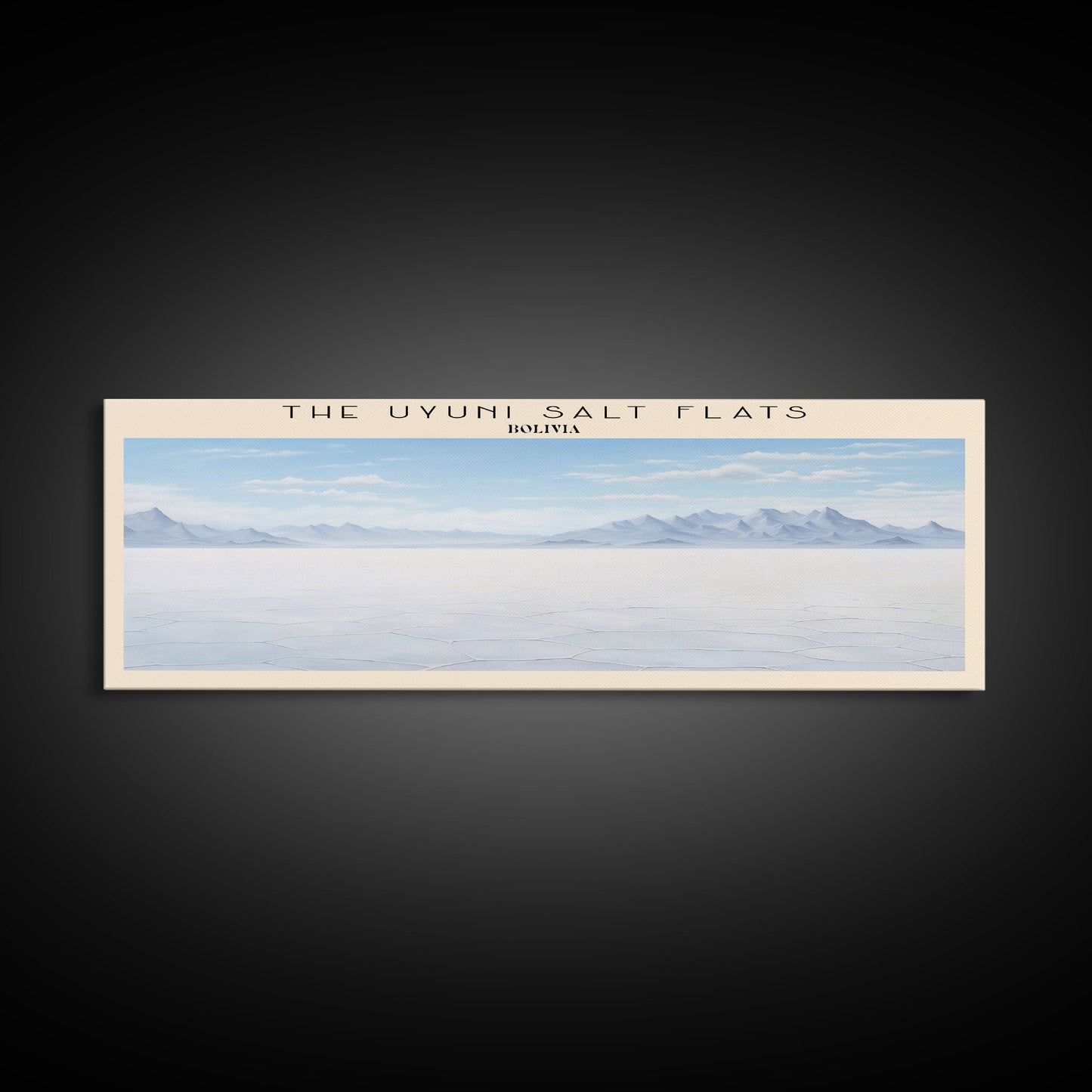 The Uyuni Salt Flats COUNTRY | Framed Travel Poster Canvas Print | Trendy Wall Art | Watercolor Painting | Living Room Art | Unique Art