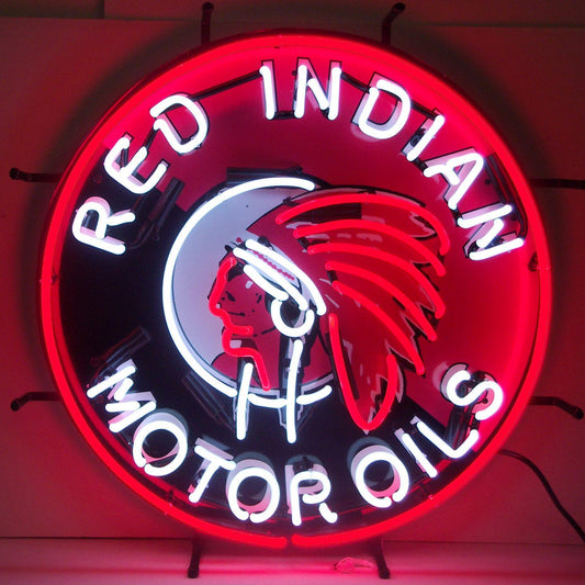 Frontenac Red Indian Motor Oils Neon Sign