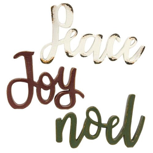 Resin Christmas Word Sitter 3 Asstd.  (Pack of 4)