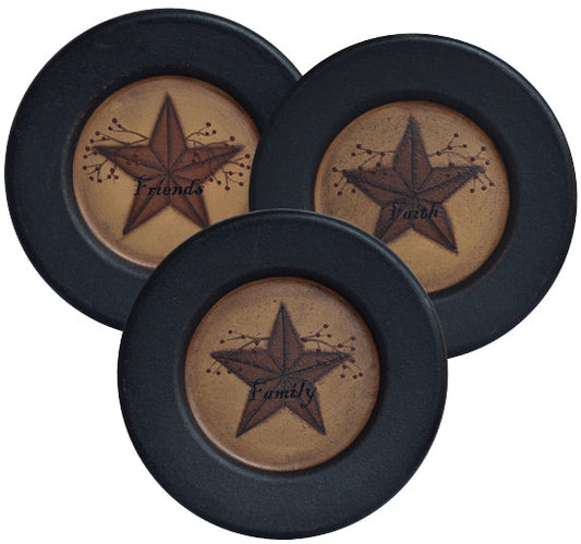 Faith Family Friends Star Plate 3 Asstd. (Pack of 4)