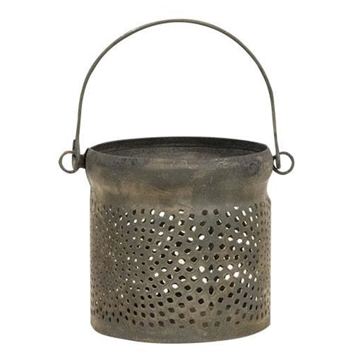 Antiqued Gray Can Lantern 3" (Pack of 4)