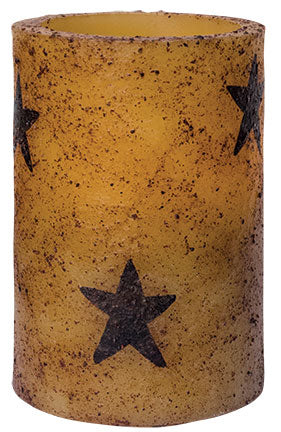 4" Burnt Ivory Star Timer Pillar  (Pack of 4)