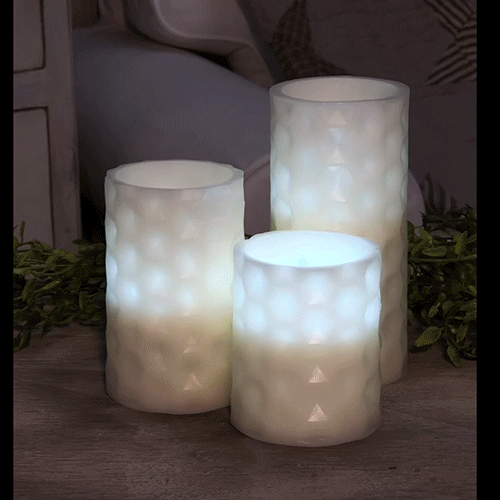 Geometric Pillar Candle 3" x 3.5"  (Pack of 4)