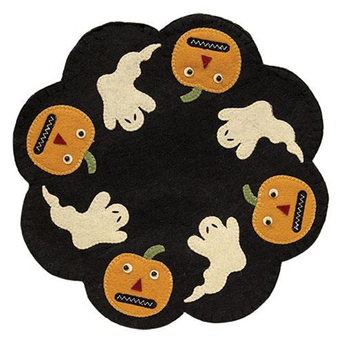 Ghost and Pumpkin Felt Mat