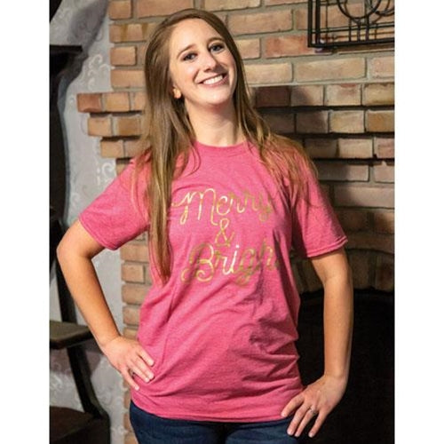 Merry & Bright T-Shirt (Gold Ink) XXL