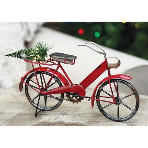 Red Bicycle With Lit Tree Small