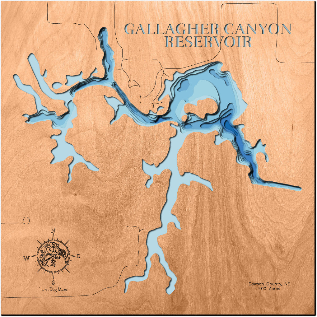 Gallagher Canyon Lake in Dawson County, Nebraska