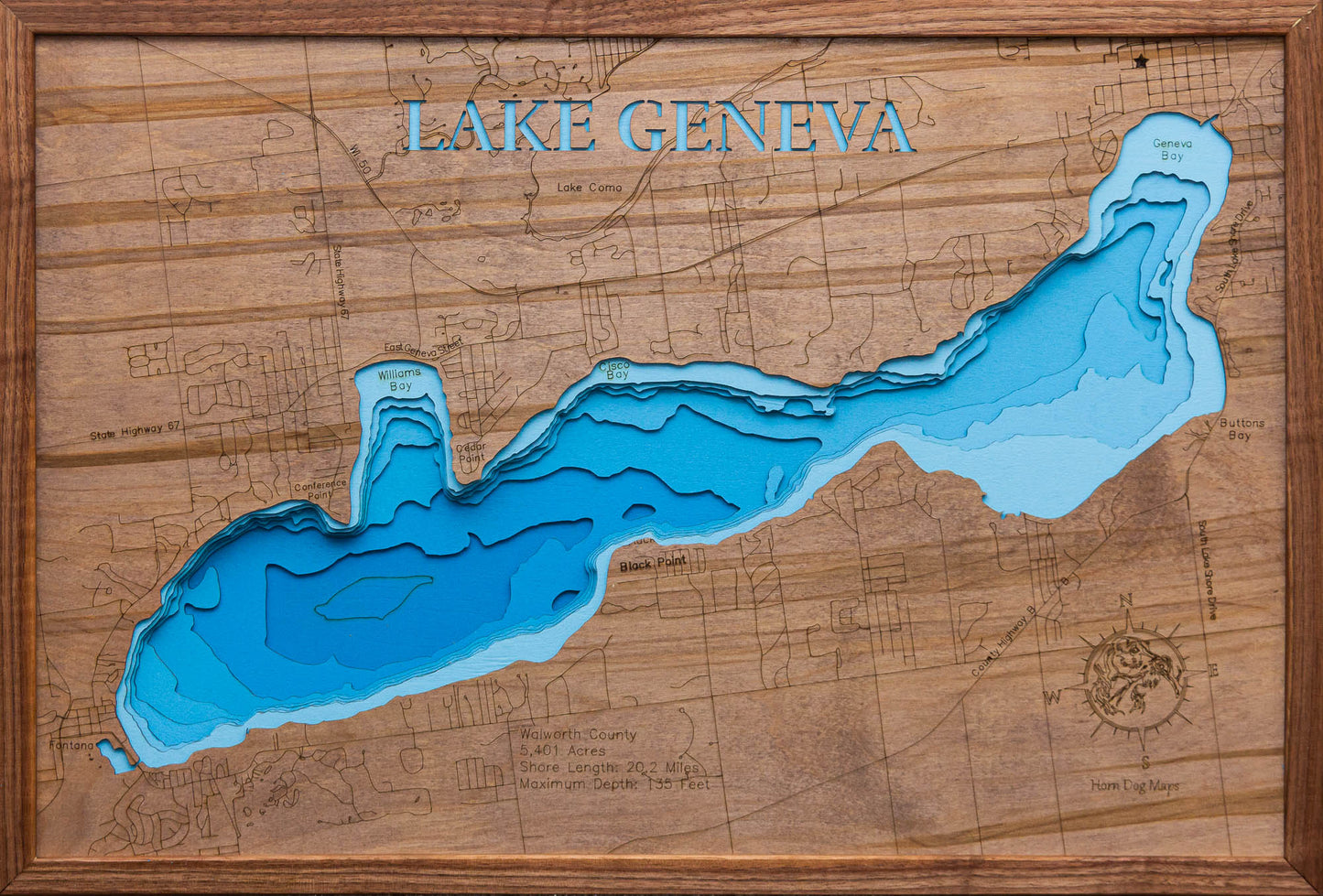 Lake Geneva in Walworth County, Wisconsin