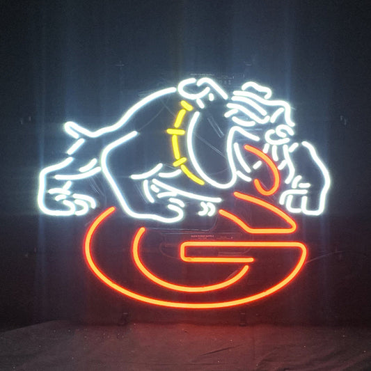Georgia Bulldogs Uga Football Neon Sign Light - 24"x20" Real Glass Tube with Metal Grid Backing