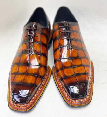 Maurice Ghost Alligator Oxford - Cognac