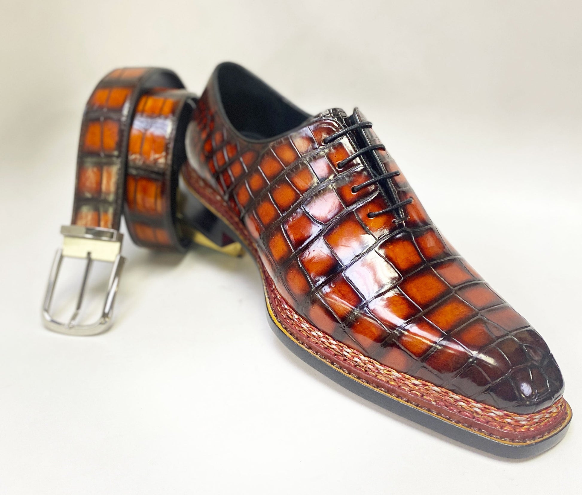 Maurice Ghost Alligator Oxford - Cognac
