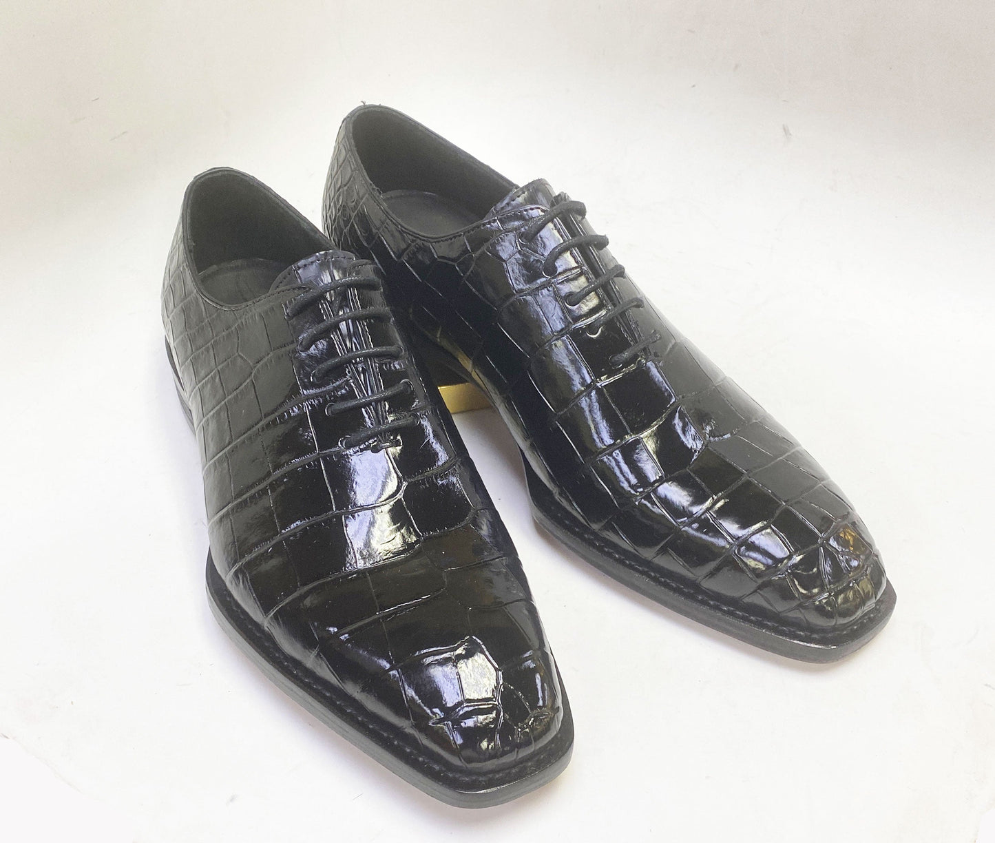 Maurice Gladiator Alligator Lace-Up Oxford - Black
