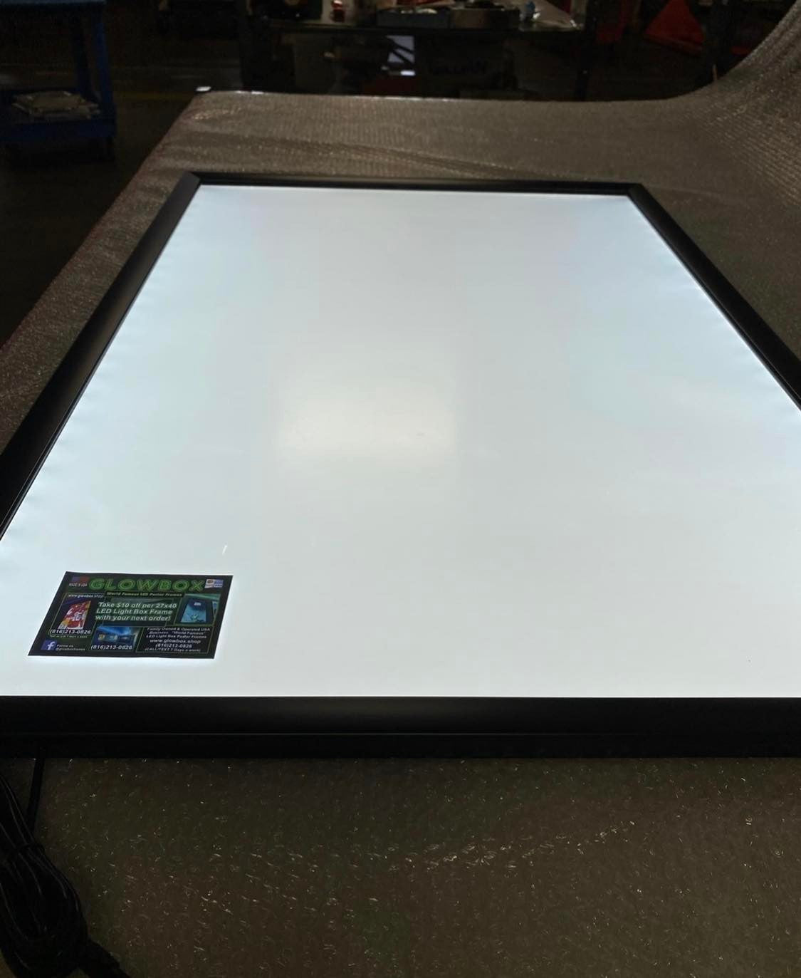 1 Qty Glowbox "World Famous" LED Poster Frame - Select Poster Size: