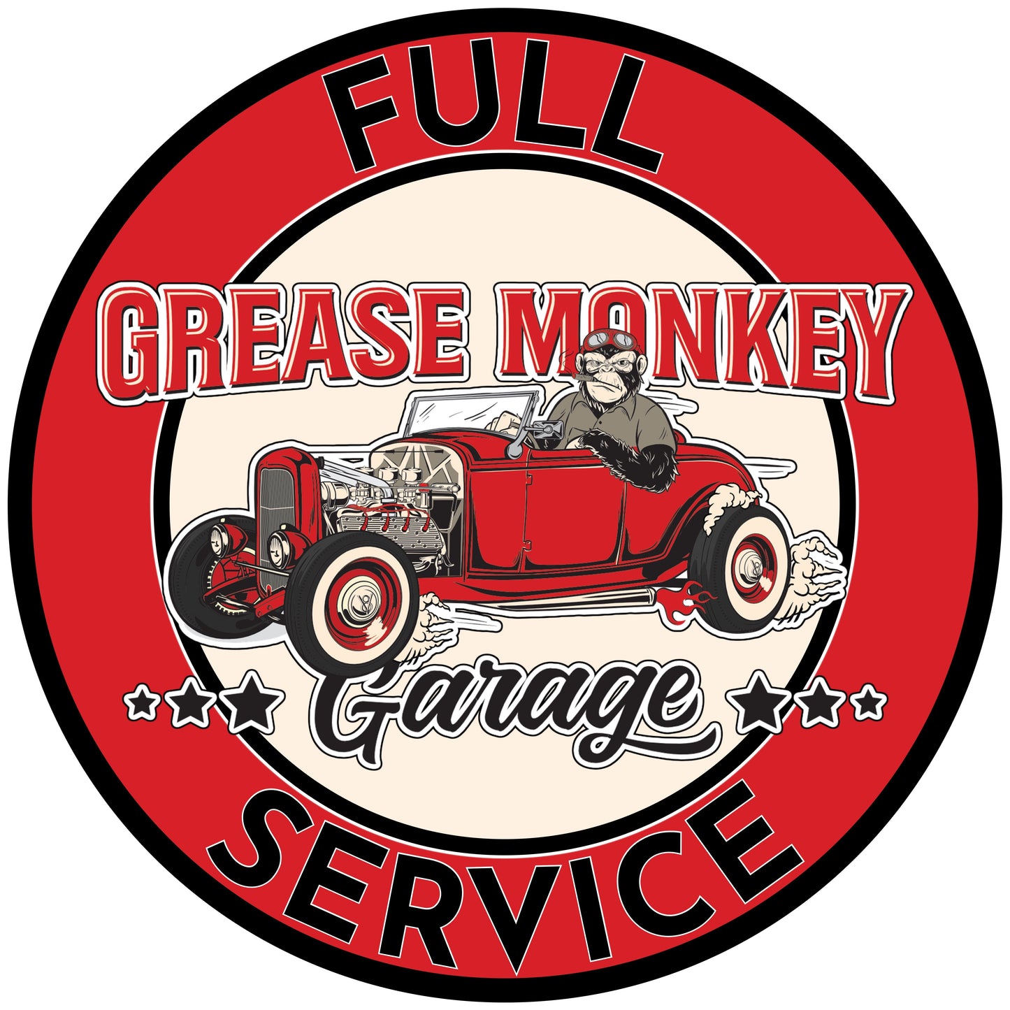 Grease Monkey Garage Full Service Metal Sign