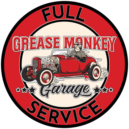 Grease Monkey Garage Full Service Metal Sign