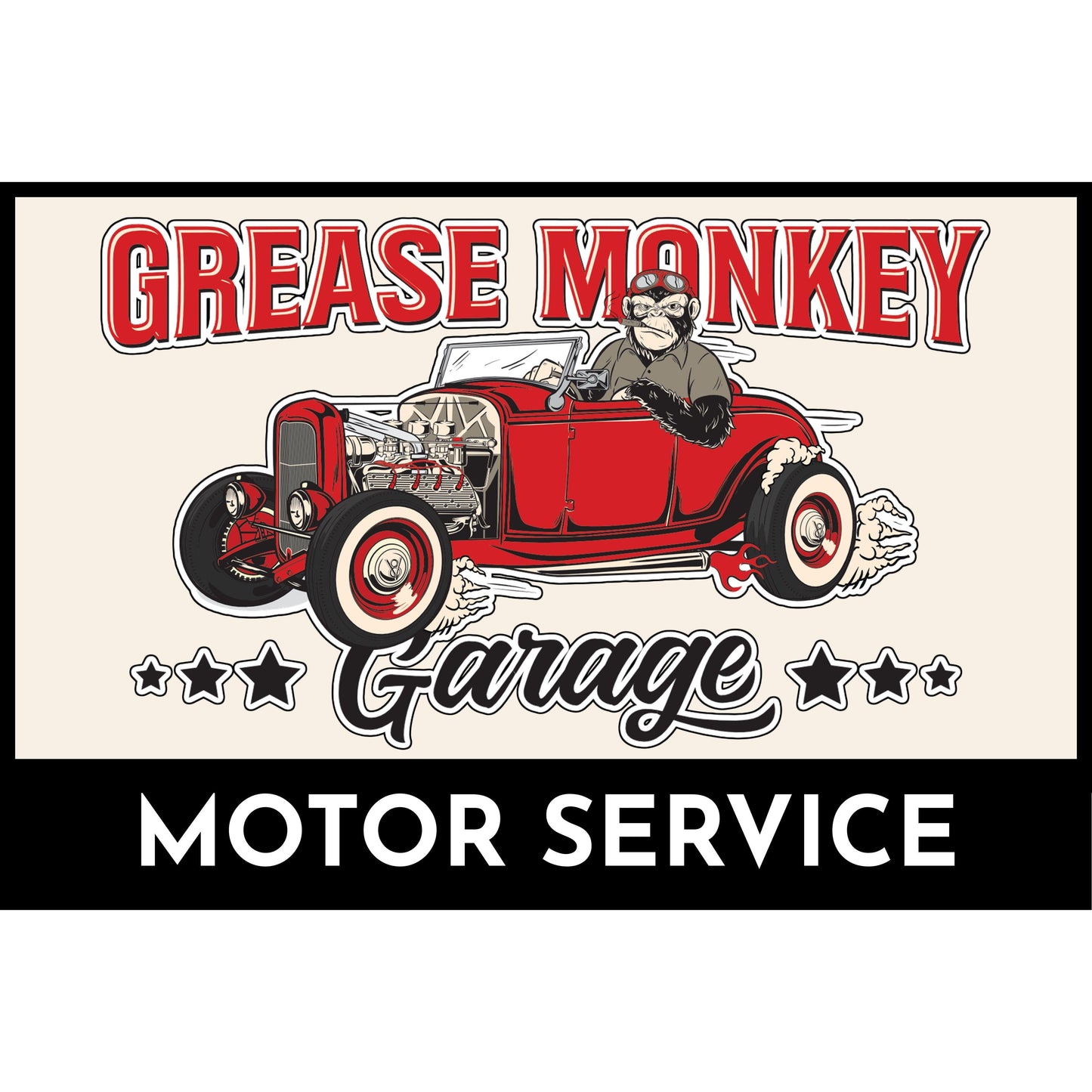 Grease Monkey Garage Motor Service Metal Sign