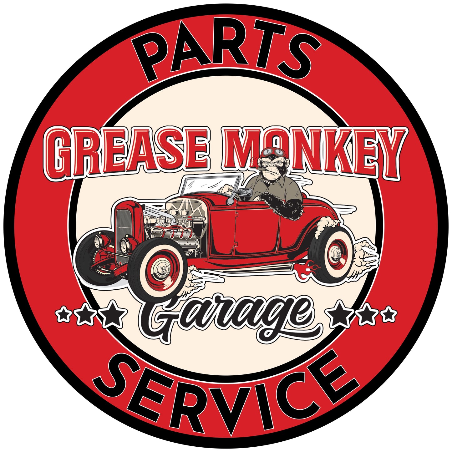 Grease Monkey Garage Parts and Service Metal Sign