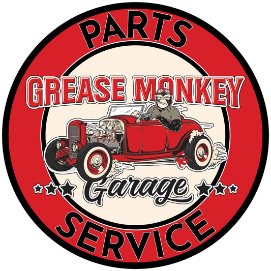 Grease Monkey Garage Parts and Service Metal Sign