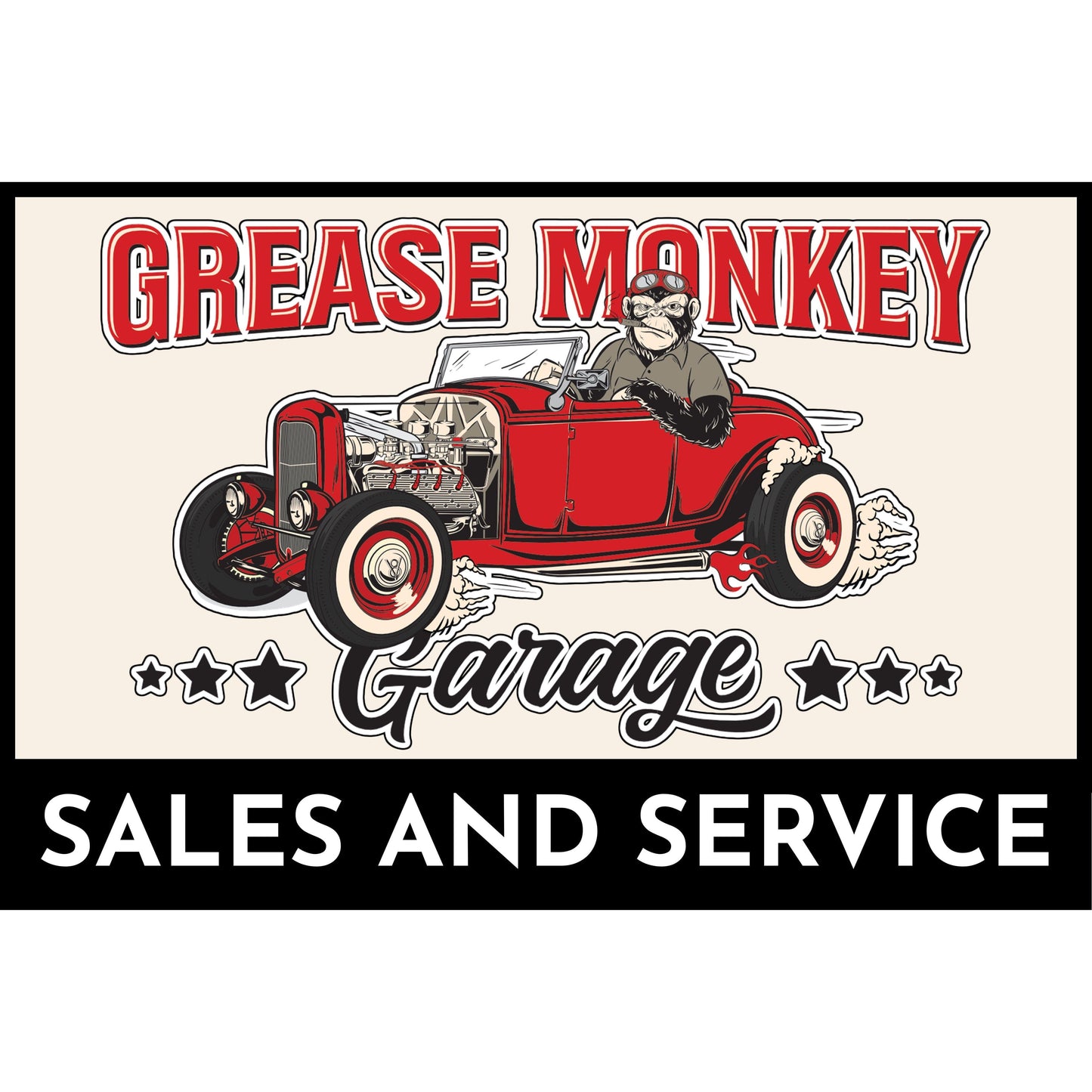 Grease Monkey Garage Sales and Service Metal Sign